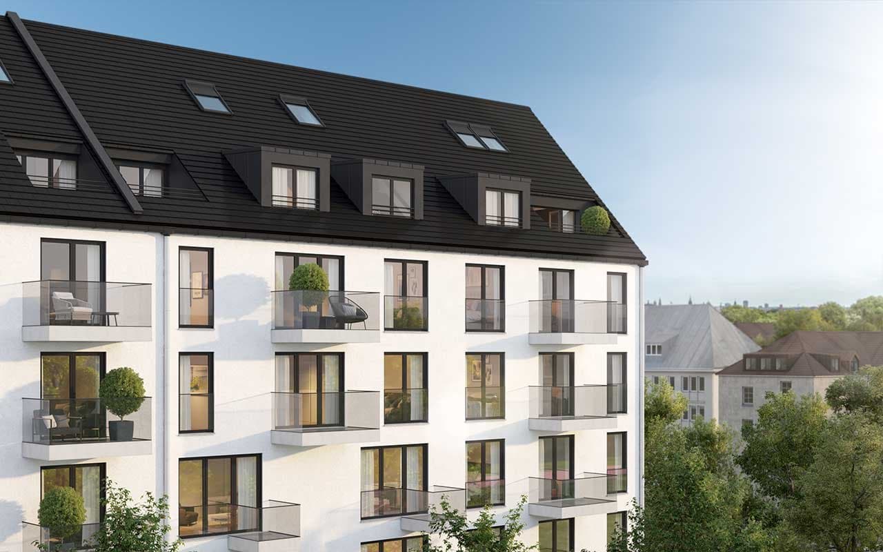 Architektonische Außenperspektive