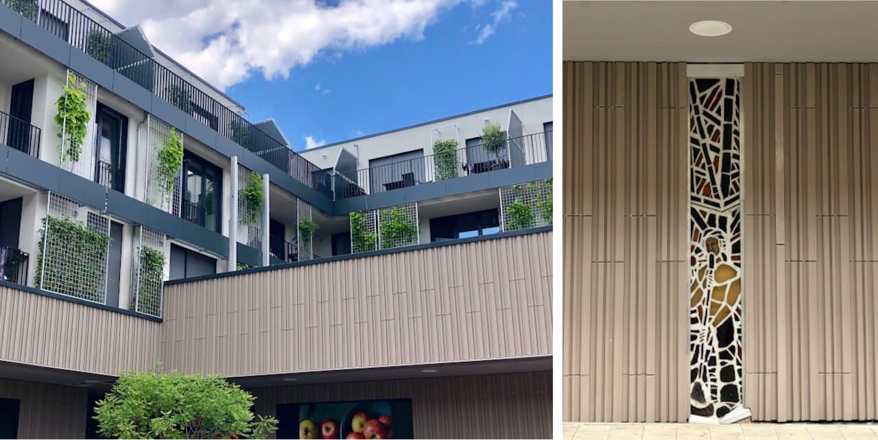 Begrünte Fassadenelemente